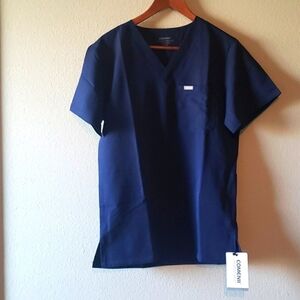 Comenii dark blue V-neck scrubs top - sz XS
